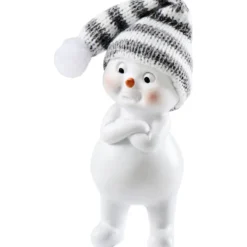 Dekofigur Schneemann mit Strickmütze Polyresin Designauswahl