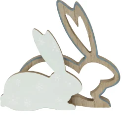 Deko-Osterhase aus Holz 2-teilig