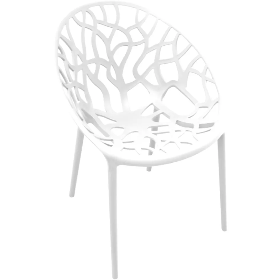 Design Stuhl Kunststoff Weiß 58 x 60 x 80 cm