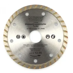Diamanttrennscheibe 115x2,1x22,2mm Turbo Granit Beton Stein Trennscheibe