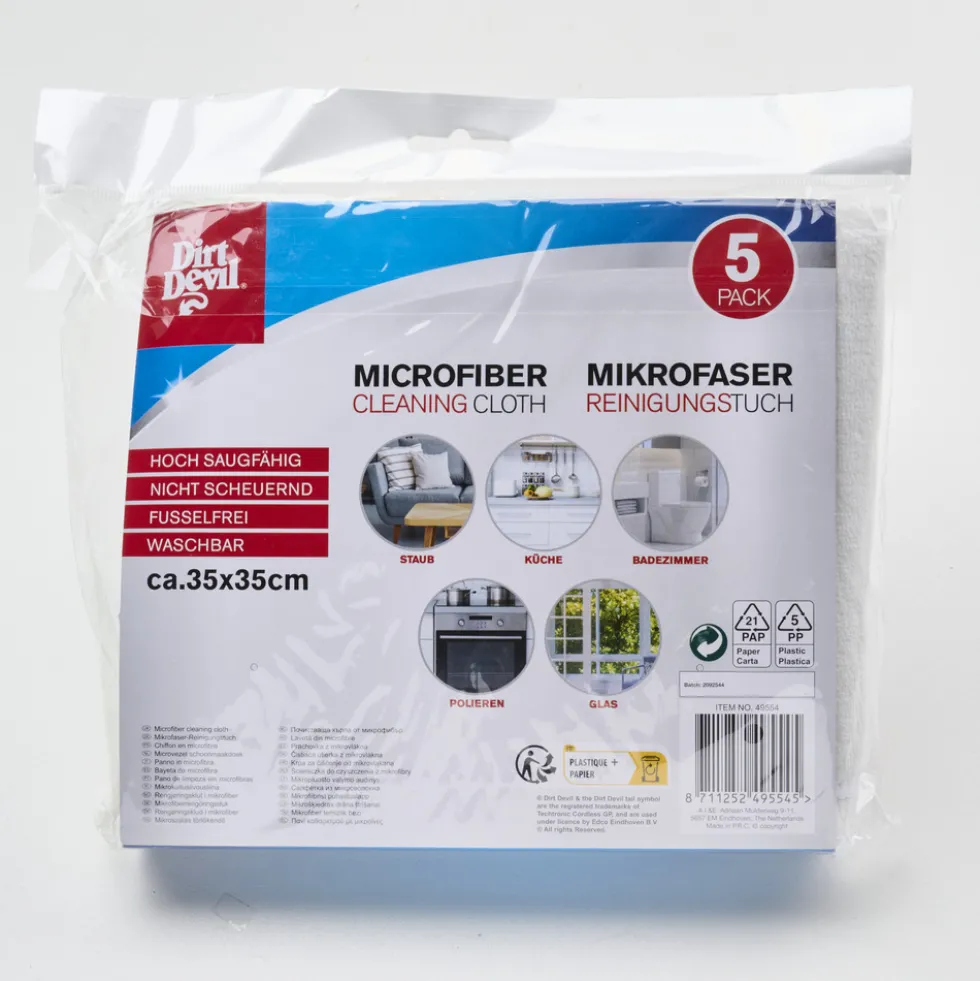 Dirt Devil Mikrofasertücher 35 x 35 cm 5 Stück