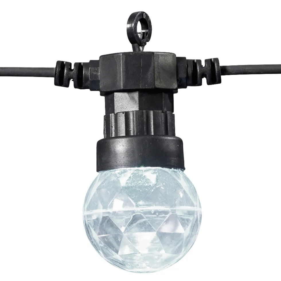 Disco Lichterkette 9,5 m mit 10 Kugeln aus Kunststoff