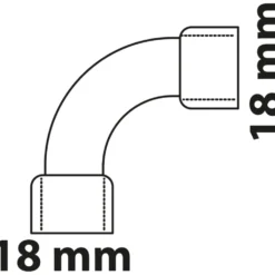 Doppel-Bogenmuffe 90° Kupfer-Lötfitting 18 mm - Nr. 5002a