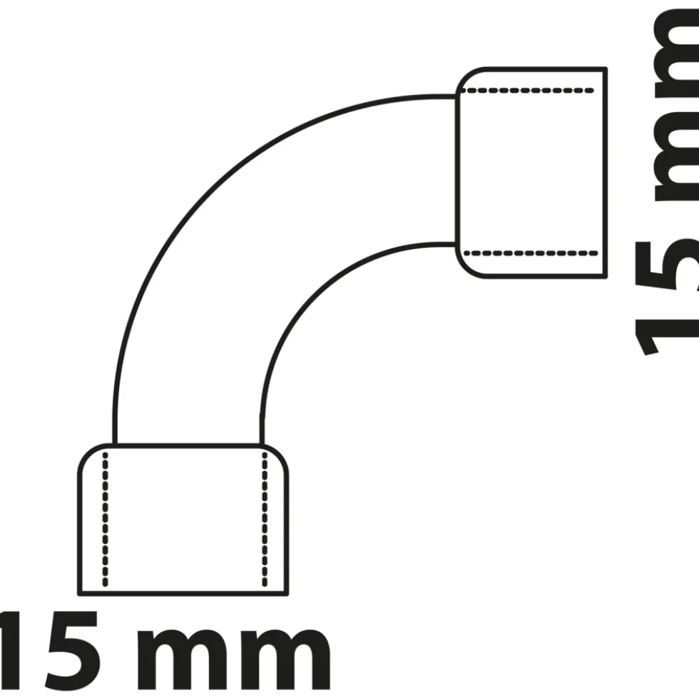 Doppel-Bogenmuffe 90° Kupfer-Lötfitting 15 mm - Nr. 5002a