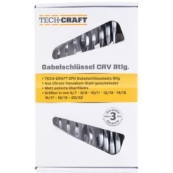 Doppel-Gabelschlüssel Set 8-teilig aus CV-Stahl