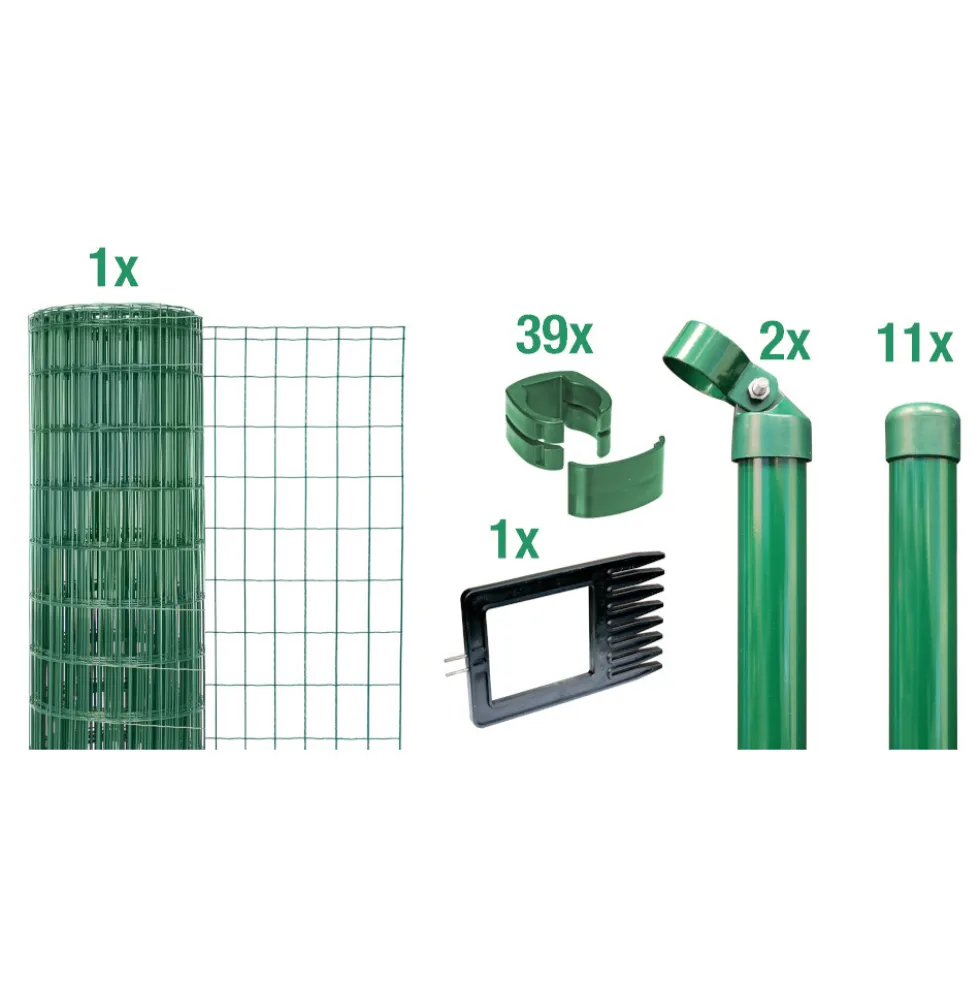 Drahtzaun-Set Fix-Clip Pro® grün 25 m x 153 cm
