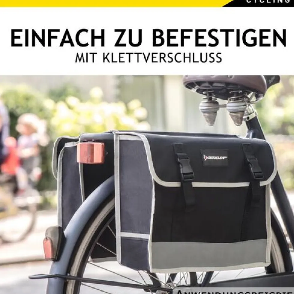 DUNLOP Doppel-Fahrradtasche wasserdicht 2 x 13 Liter