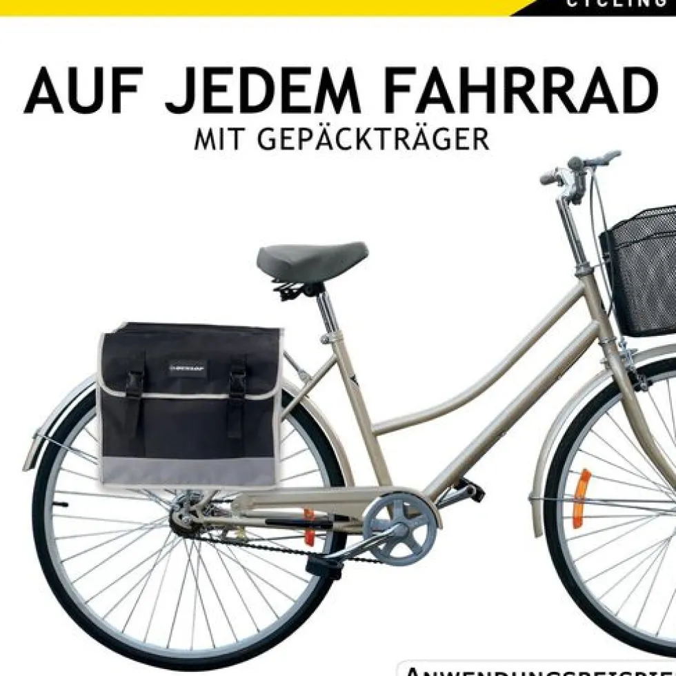 DUNLOP Doppel-Fahrradtasche wasserdicht 2 x 13 Liter