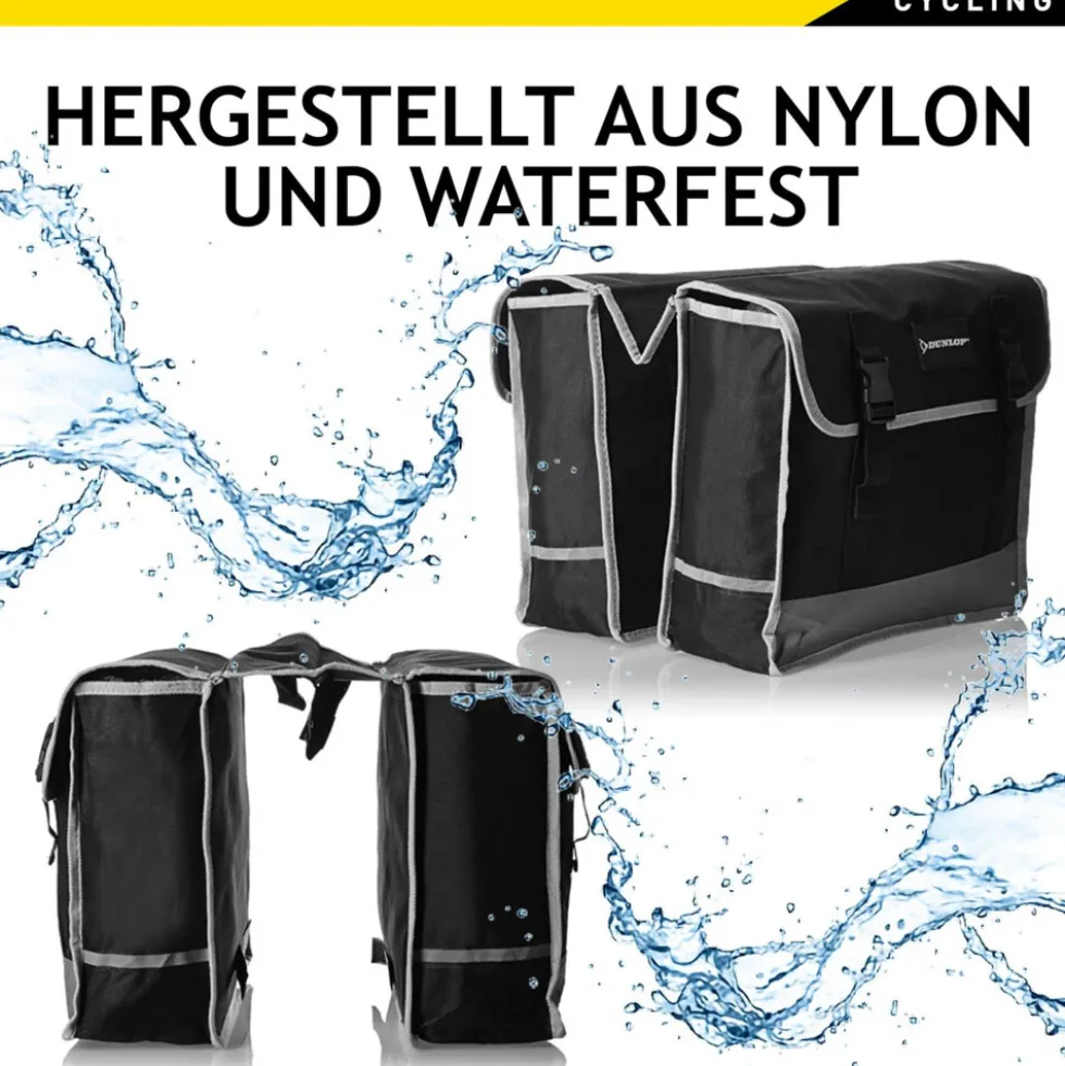 DUNLOP Doppel-Fahrradtasche wasserdicht 2 x 13 Liter