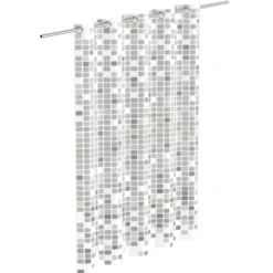 Duschvorhang Mosaik Grau
