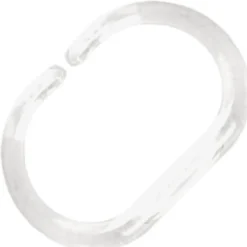 Duschvorhangringe in C-Form aus Kunststoff, transparent, 12 Stück