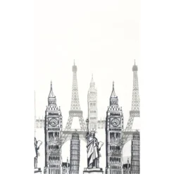 Duschvorhang Skyline London 180x200 cm aus Polyester
