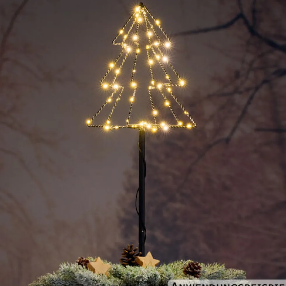 3D-Weihnachtsbaum mit LEDs und Erdspieß