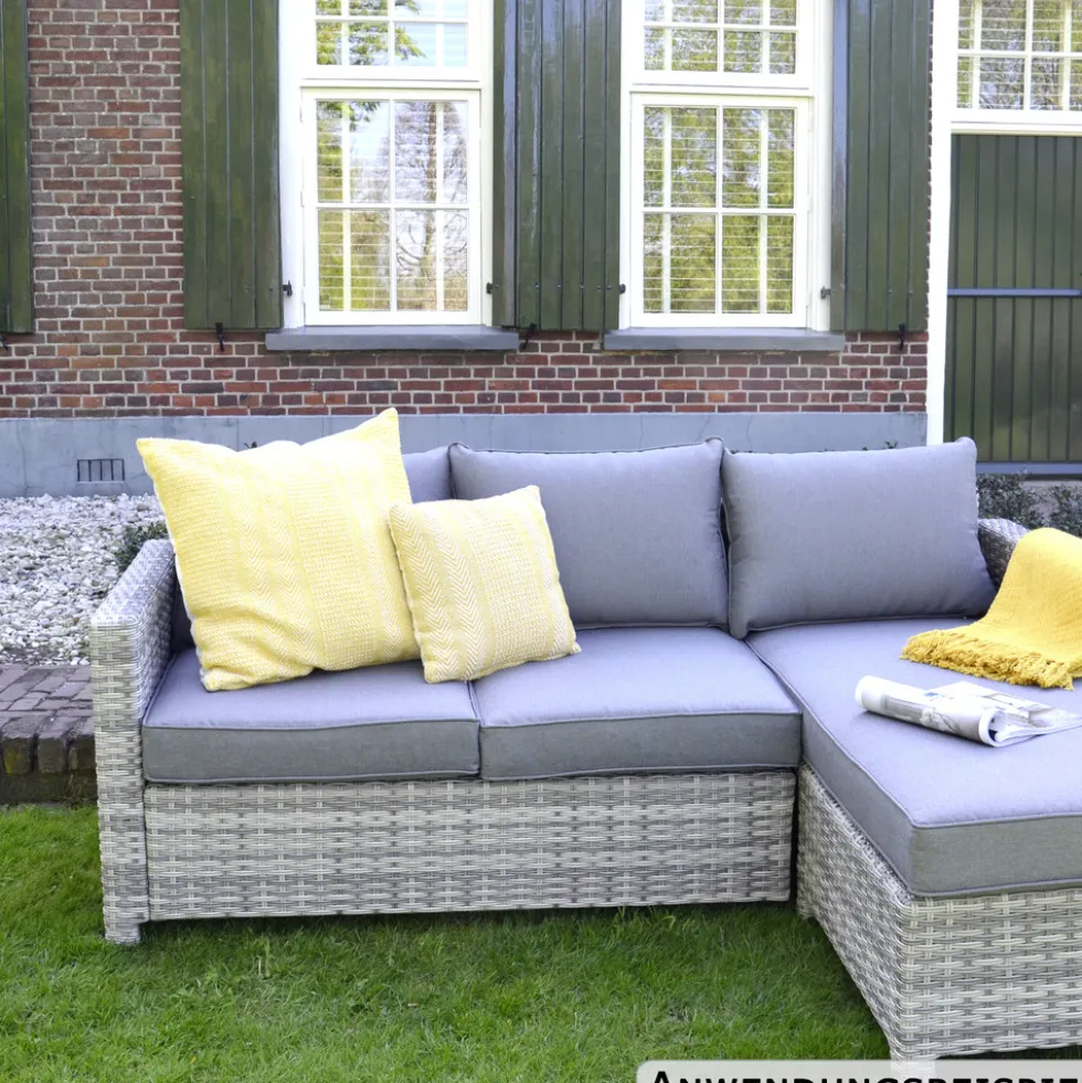 Eckbank-Lounge "Valencia Smoke" mit Aluminiumgestell B-Ware