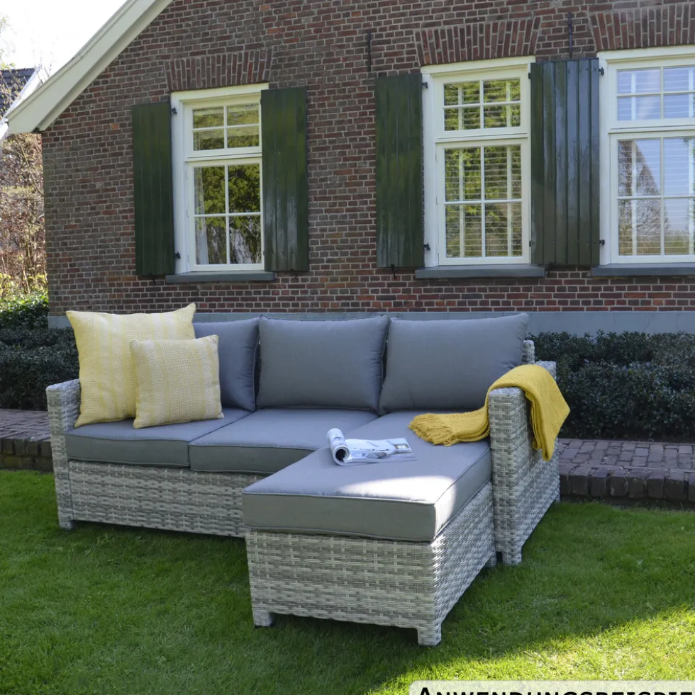 Eckbank-Lounge "Valencia Smoke" mit Aluminiumgestell B-Ware