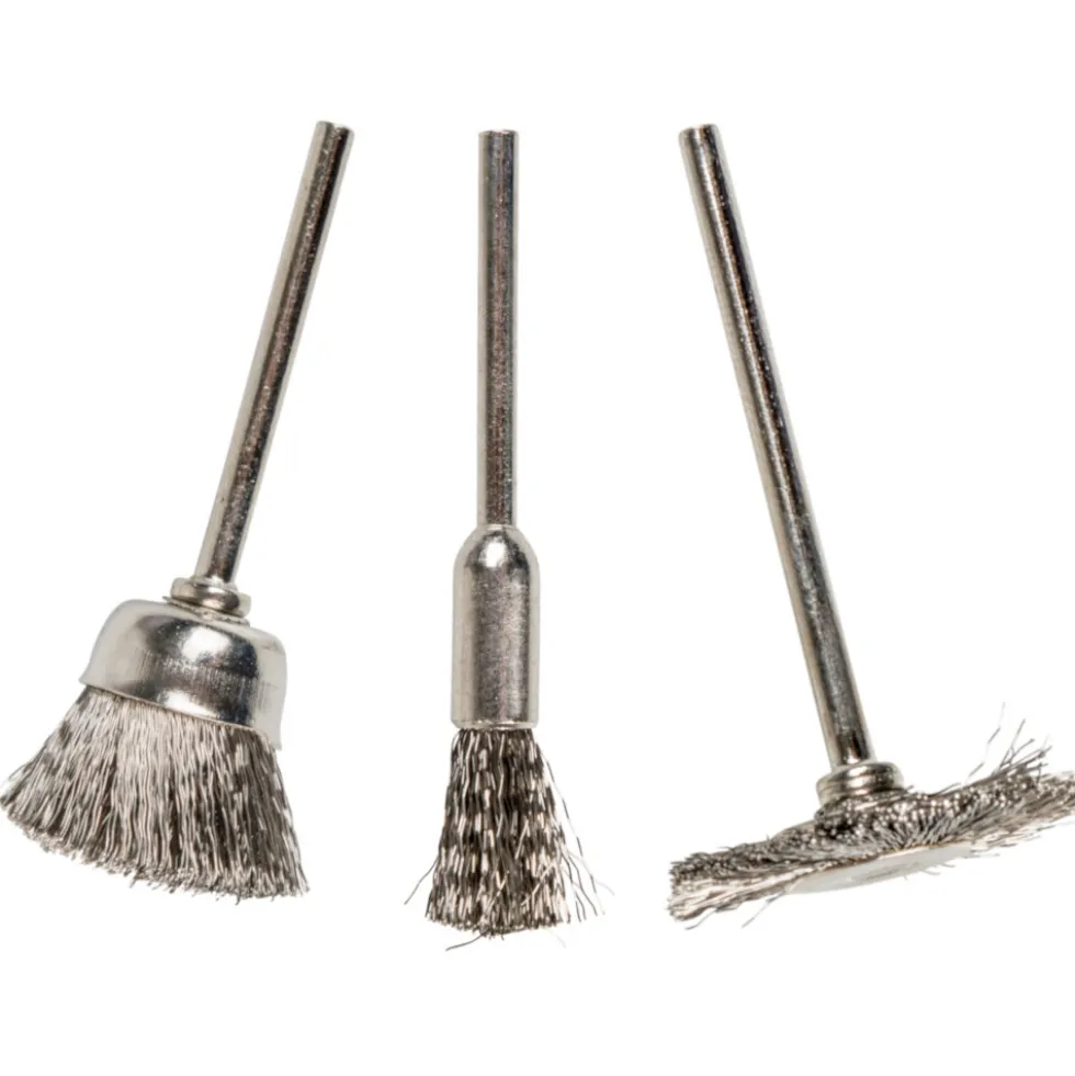 Edelstahl Bürsten Set 3-teilig mit Edelstahlbürsten