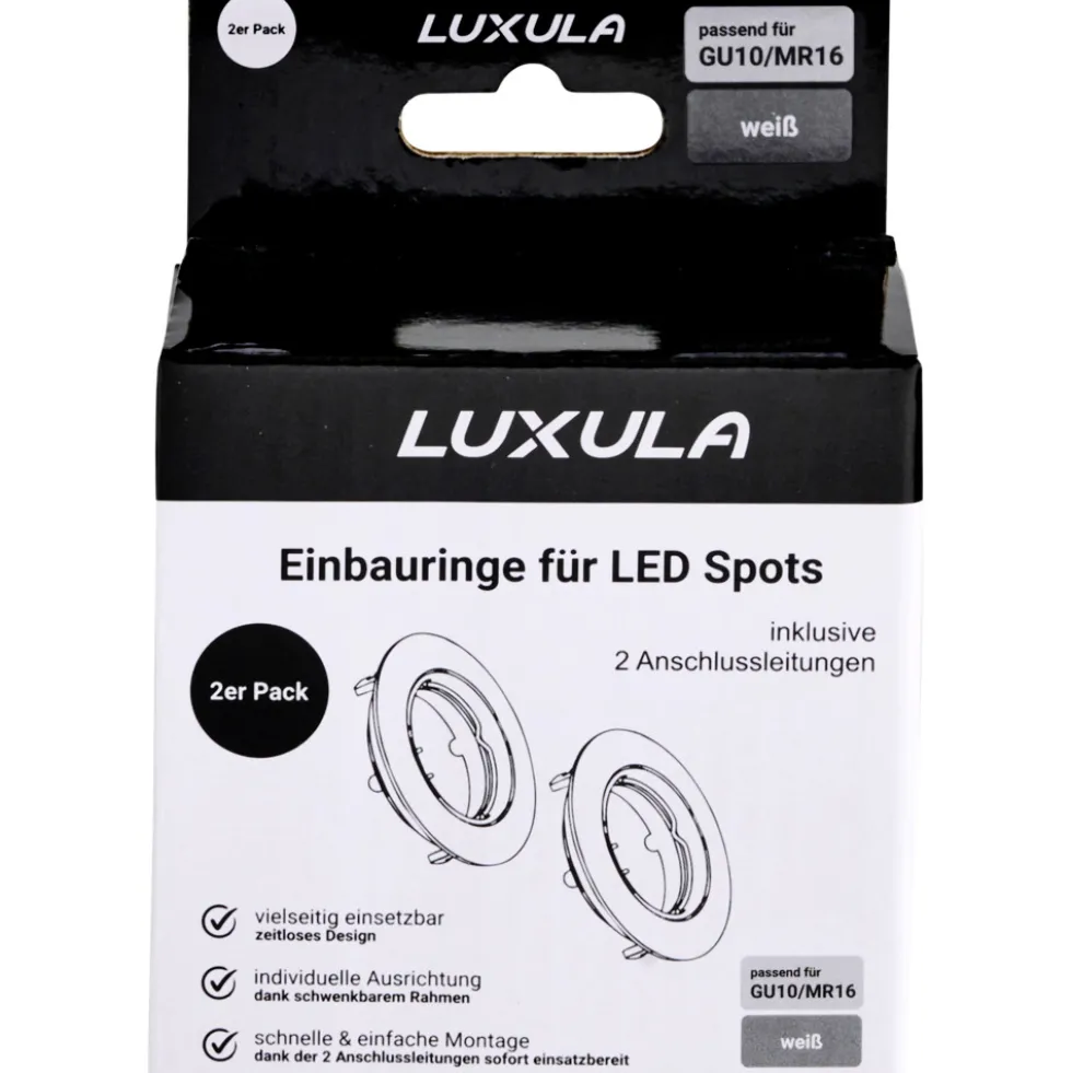 Einbaustrahler LUXULA weiß für GU10 - MR16 Leuchtmittel im 2er Pack