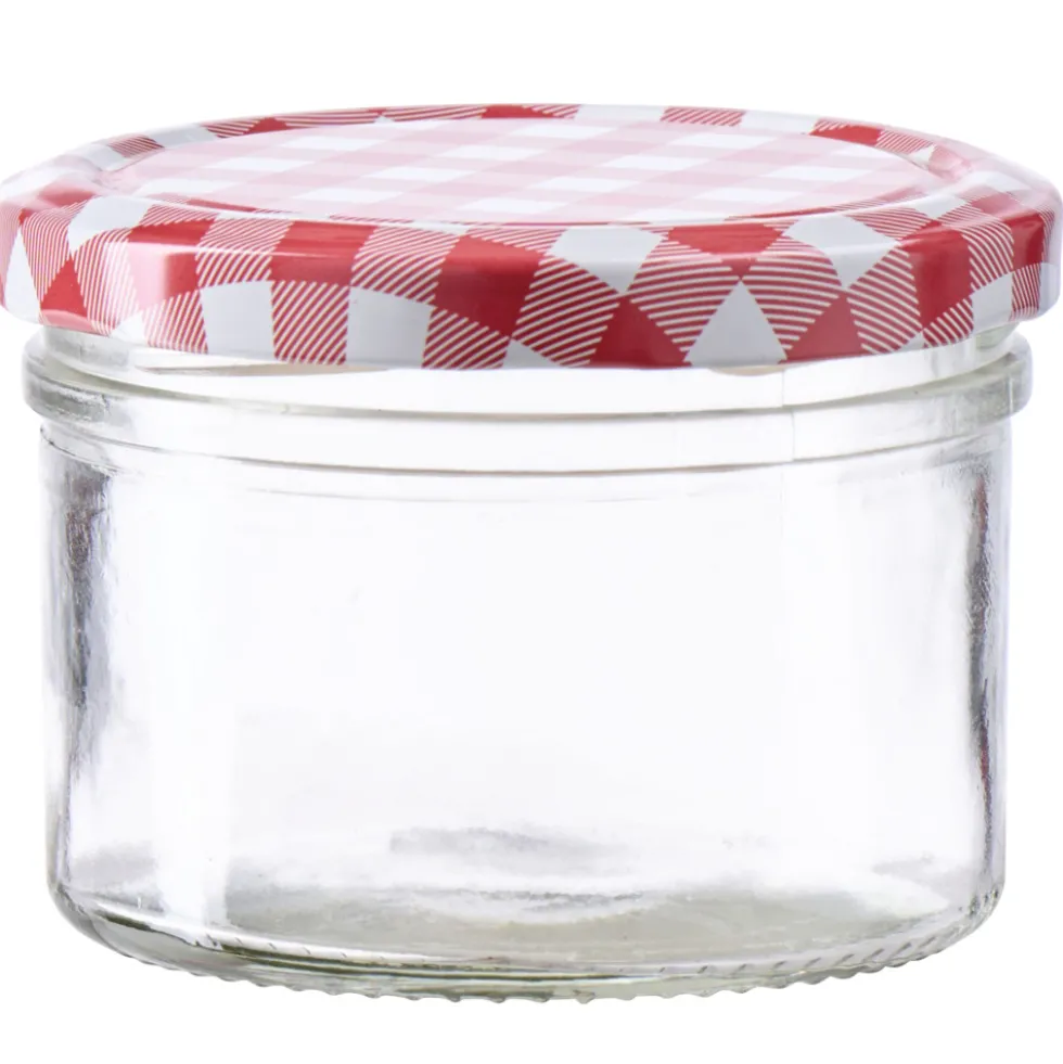 Einmachglas 230 ml mit kariertem Deckel