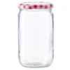 Einmachglas 720 ml mit weiß-rot kariertem Deckel