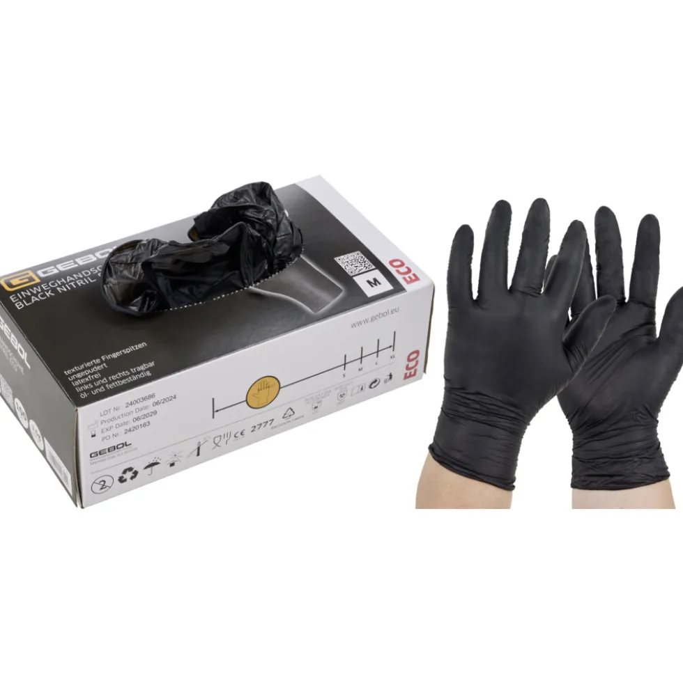 Einweghandschuhe Nitril Gr. 8 / M, 100 Stück schwarz