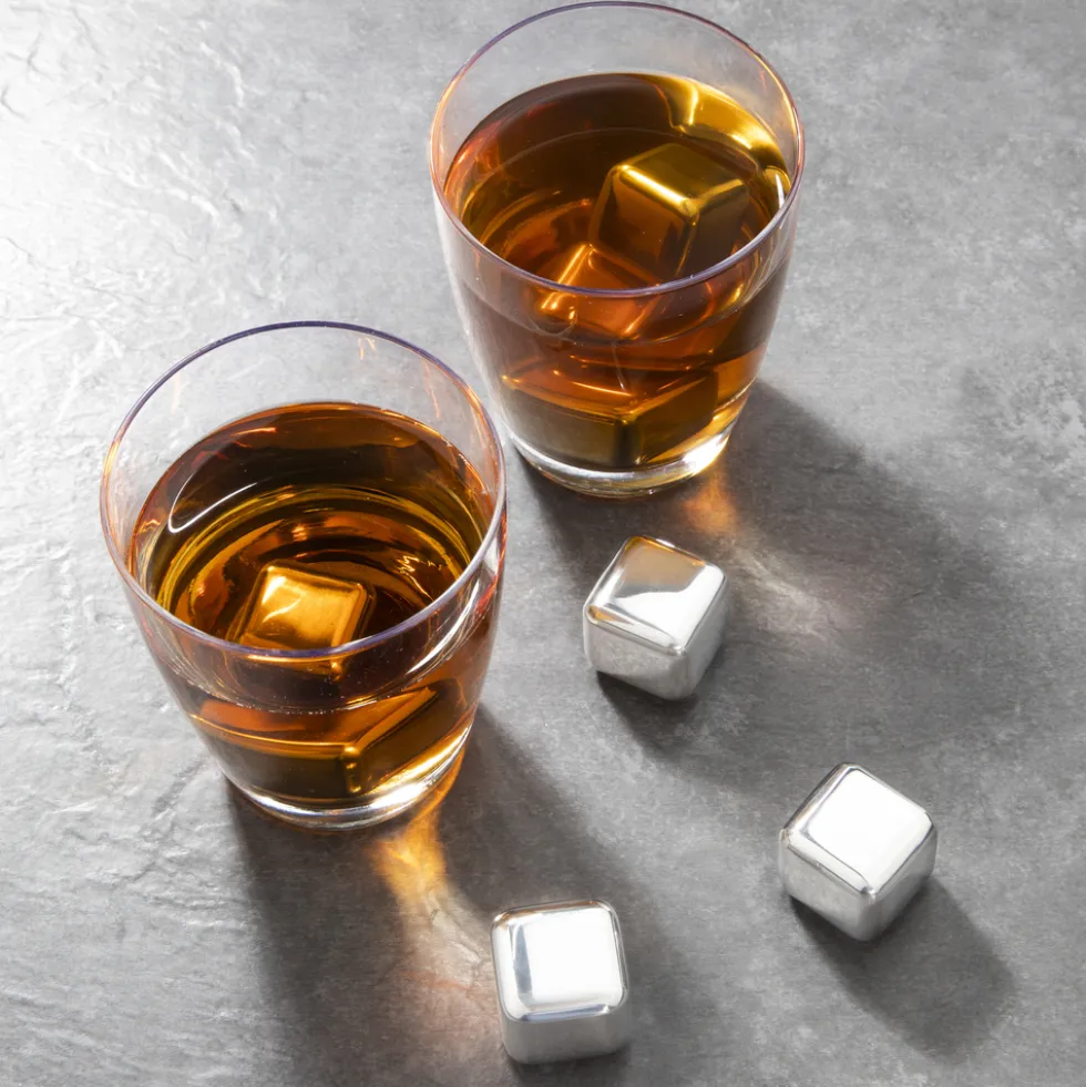 Eiswürfel-Set 7-teilig aus Edelstahl mit Beutel