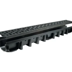Entwässerungsrinne A15 1000 x 98 mm Gitter schwarz