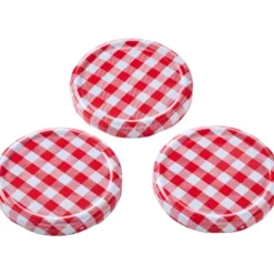 Ersatzdeckel für Sturzgläser 3 Stück rot weiß