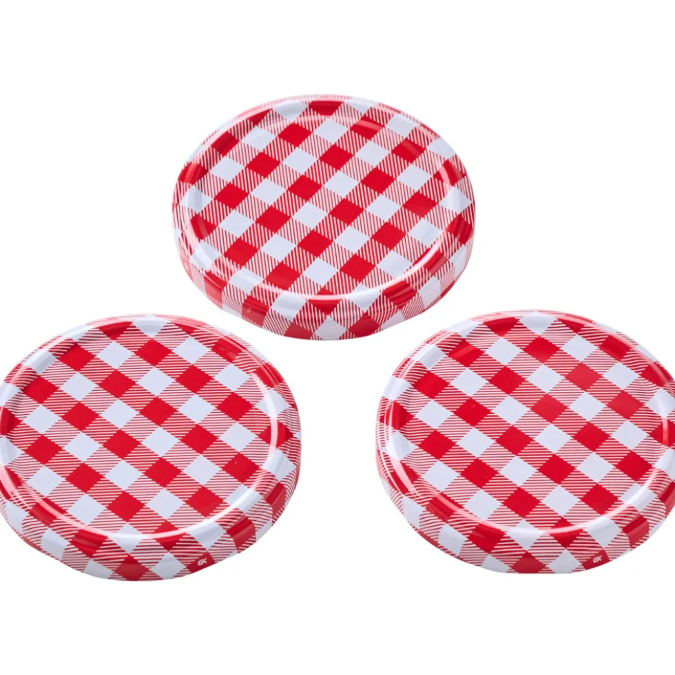 Ersatzdeckel für Sturzgläser 3 Stück rot weiß