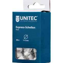 Express-Schellen 7-12 mm mit Nagel 30 mm verzinkt 50 Stück weiß
