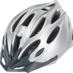 Fahrradhelm silber-grau, 55 - 58 cm mit Reflexstreifen