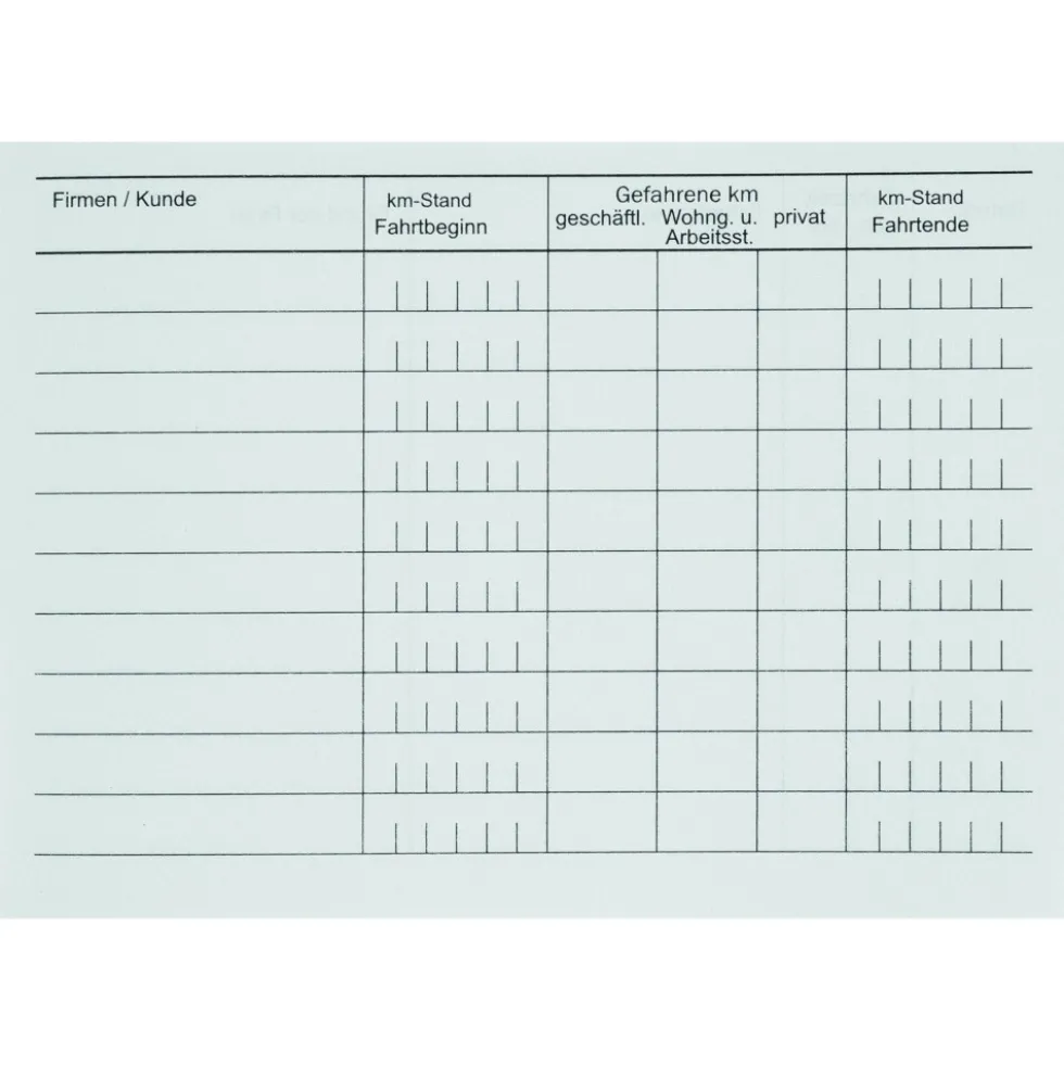 Fahrtenbuch DIN A6 40 Blatt