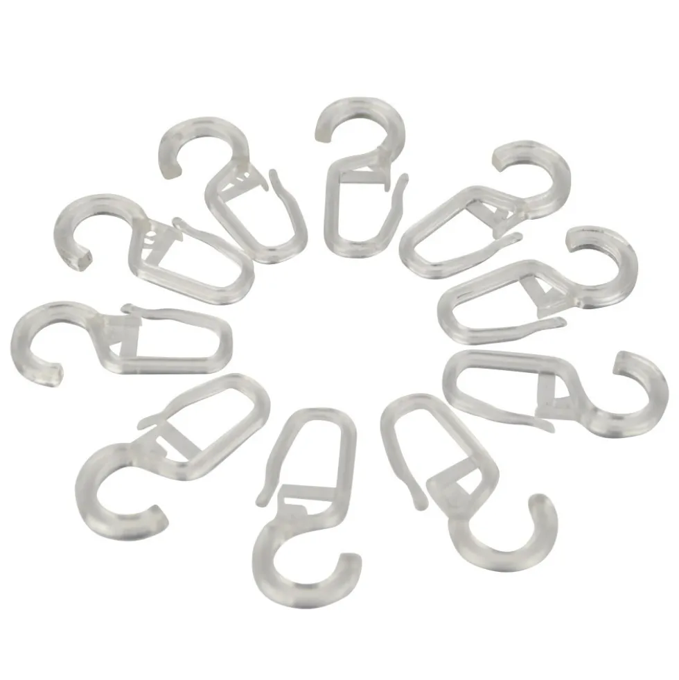 Faltenleghaken transparent 10 mm 10 Stück aus Kunststoff