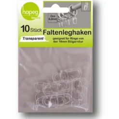 Faltenleghaken transp. Öse 6,2mm, 10St.