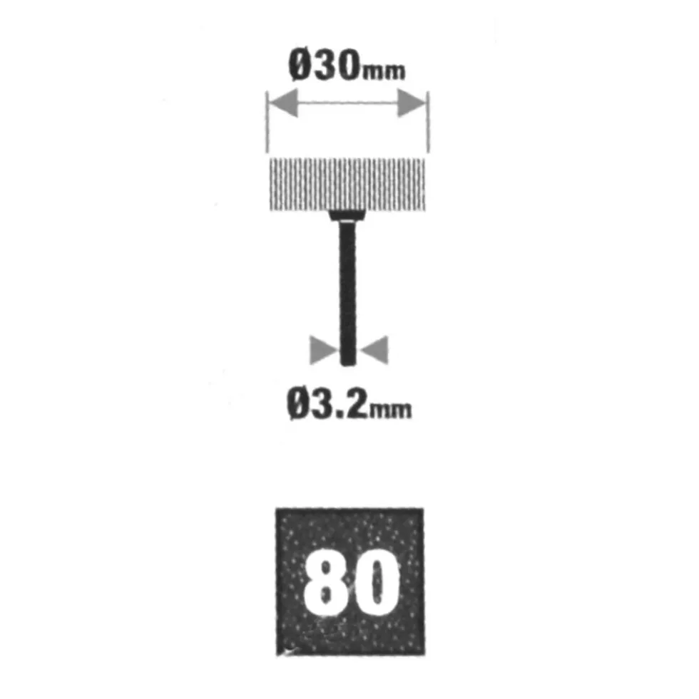 Fächerschleifer Ø30mm K80 Aufnahme Ø3,2mm Lamellenschleifer Fächerschleifscheibe