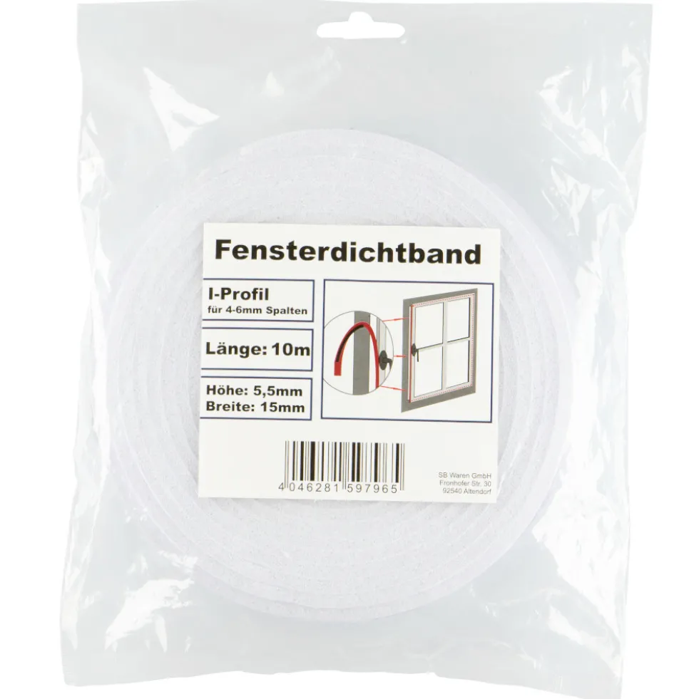 Fensterdichtung 2 x 5 m Rollen mit I-Profil 15 x 5,5 mm