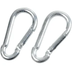 Feuerwehr-Karabiner 5 x 50 mm verzinkt 2 Stück Belastbarkeit 120 kg