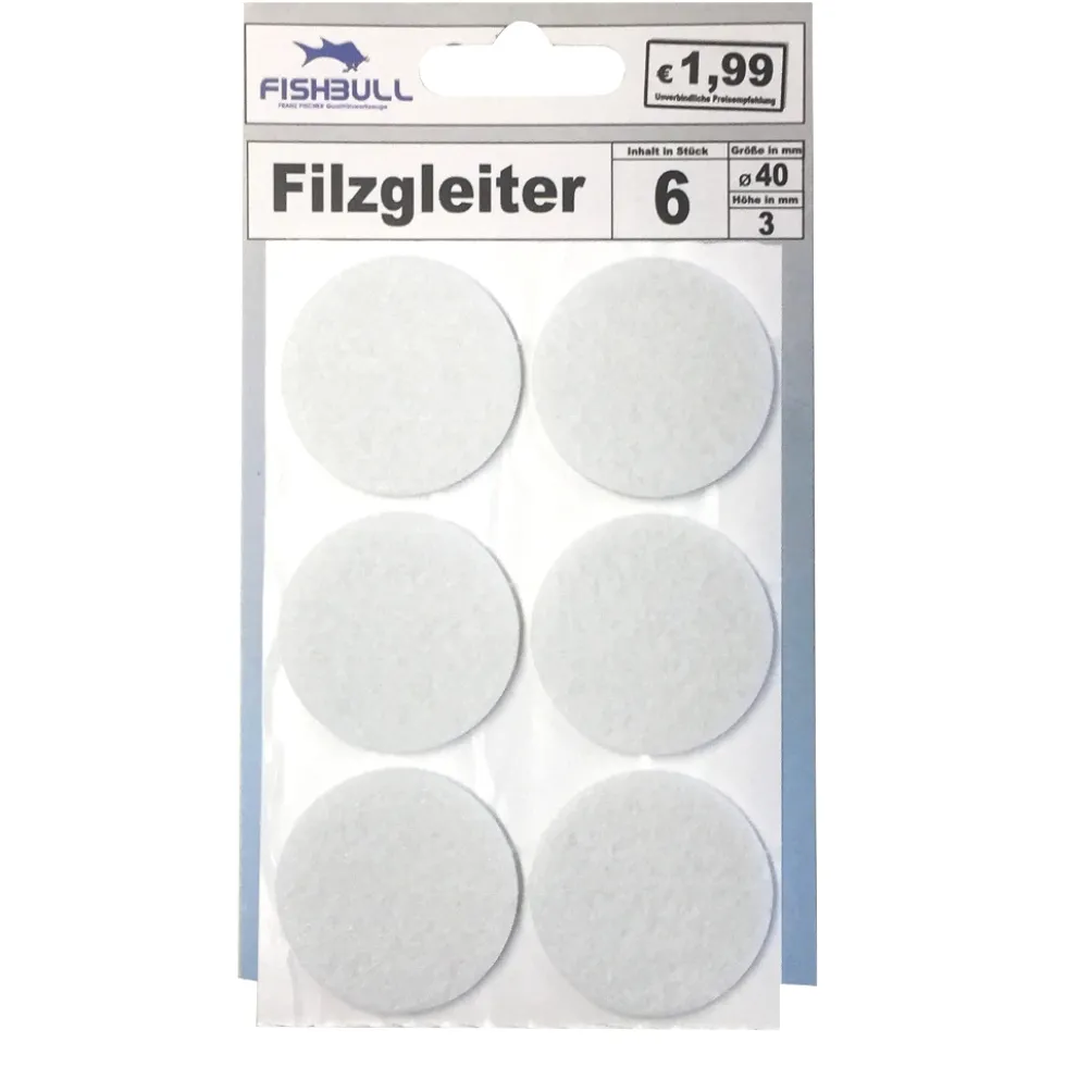 Filzgleiter Ø40 mm 6 Stück selbstklebend rund in weiß