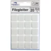 Filzgleiter 20x20 mm 20 Stück selbstklebend quadratisch in weiß