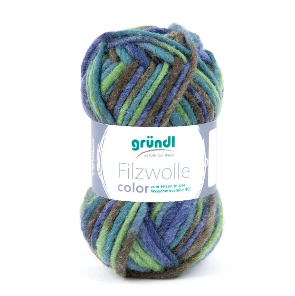 Filzwolle Color 50 g grün-marine Multicolor