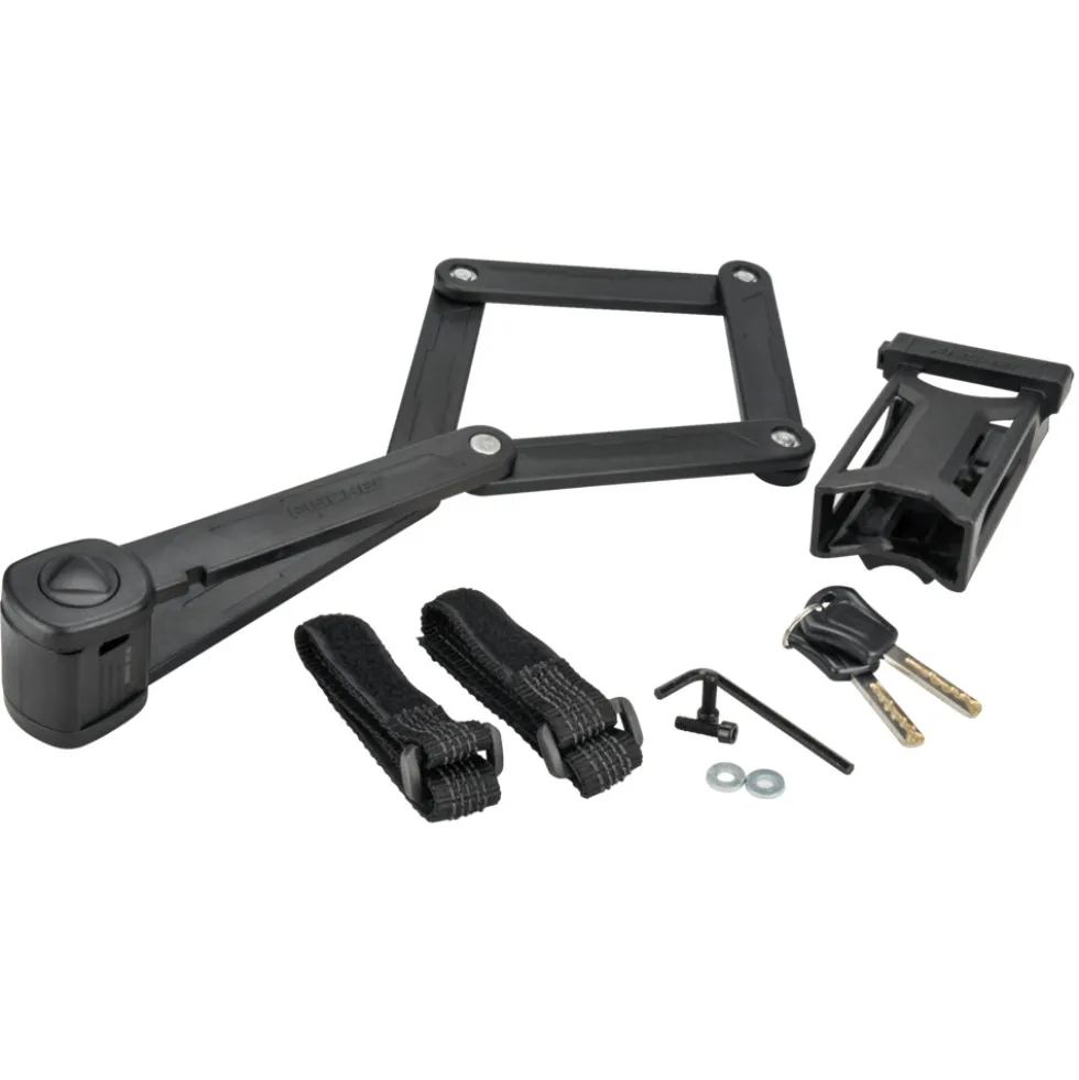FISCHER Fahrradschloss Faltschloss 85 cm mit Halter