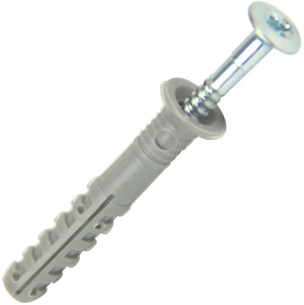 FISHBULL Nageldübel aus Nylon 100 Stück 6x40 mm mit Senkkopf aus Stahl