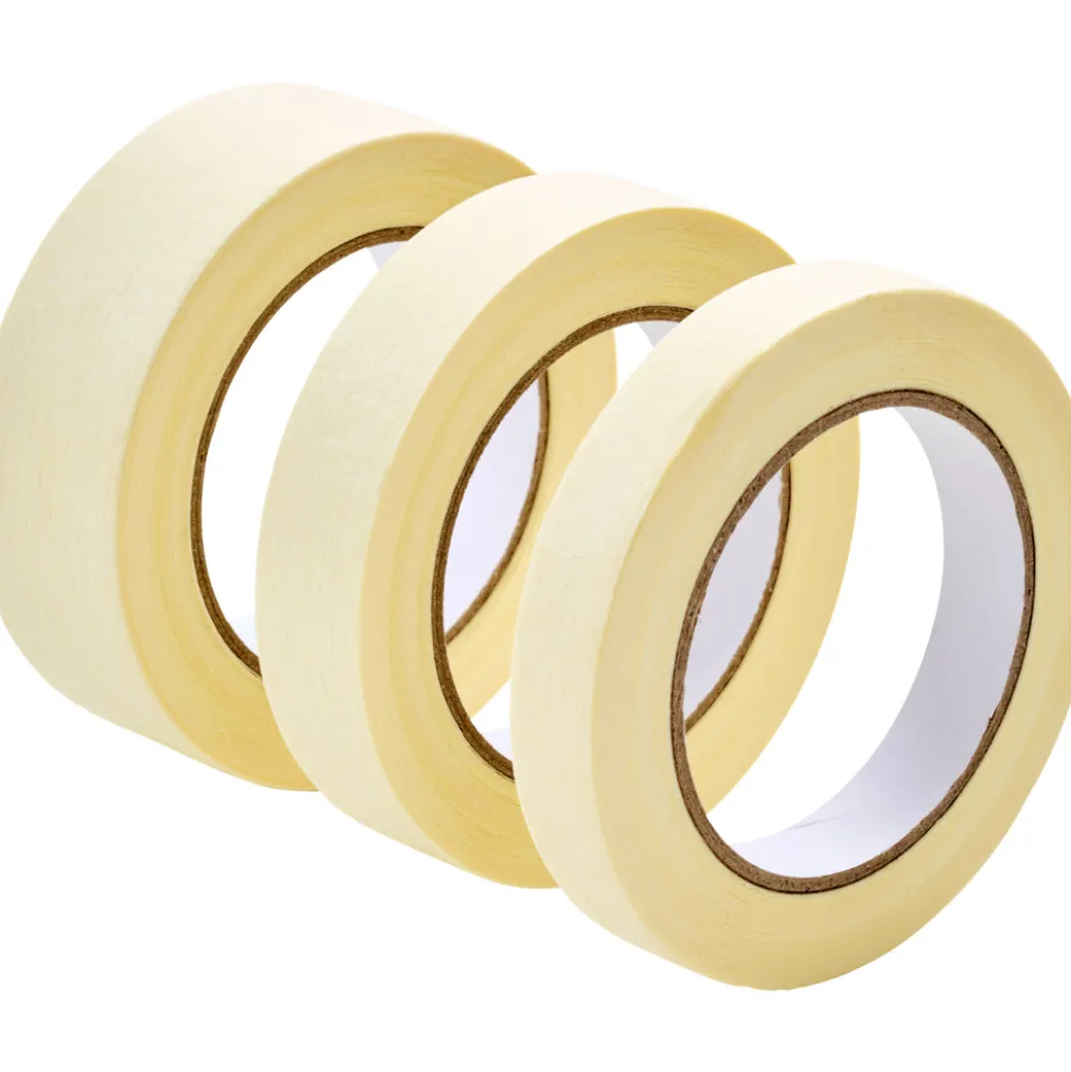 Flach-Kreppband-Set 3-teilig, 18 / 24 / 36 mm x 40 m