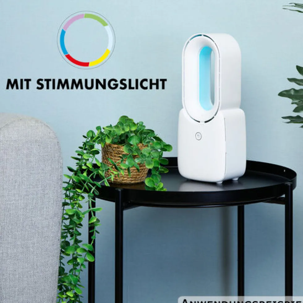 Flügelloser USB-Tischventilator weiß