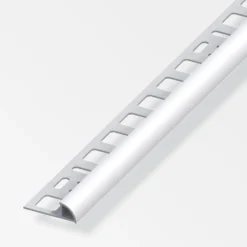 Fliesenprofil Viertelkreis Aluminium eloxiert 2500 x 10 x 19,5 mm silberfarben