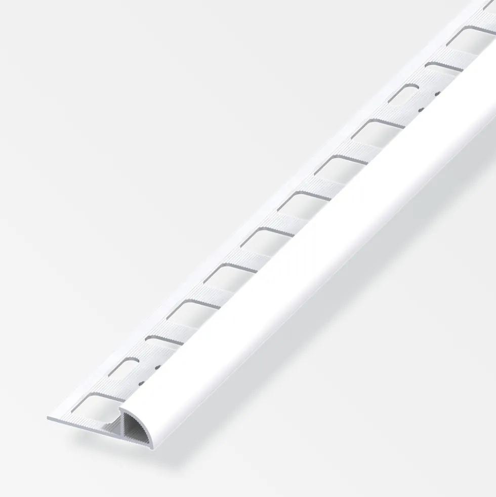 Fliesenprofil Viertelkreis PVC 2500 x 8 x 19,5 mm brillantweiß