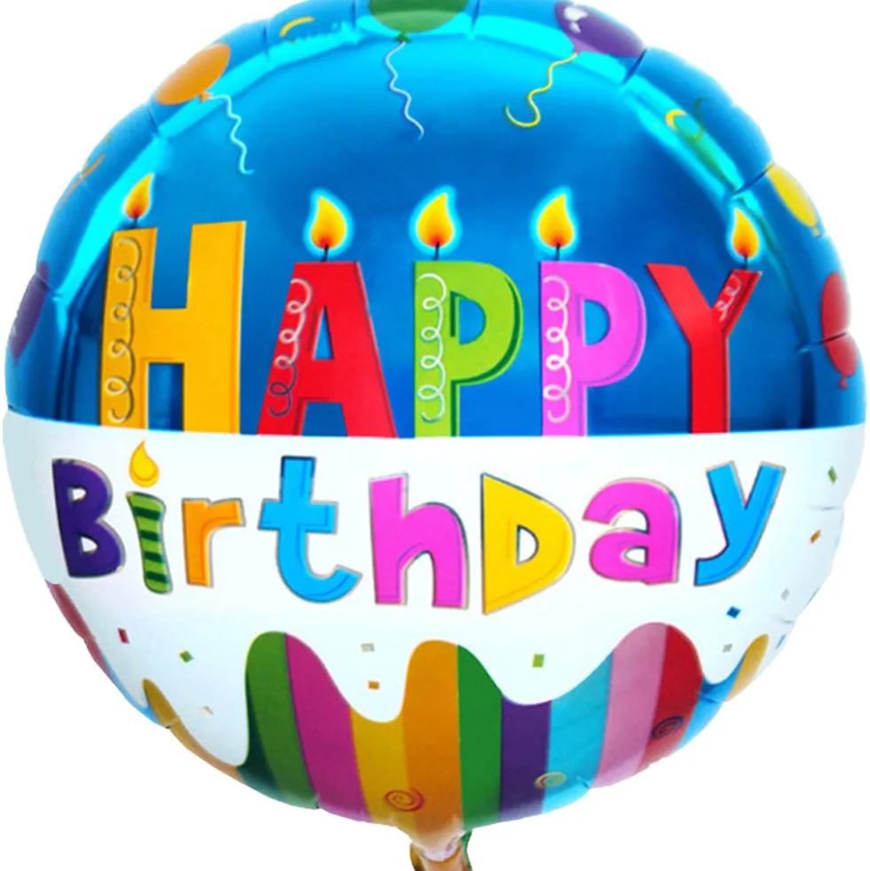 Folienballon Happy Birthday mit Aufblashalm