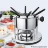 Fondue-Set 10-teilig aus Edelstahl für 6 Personen