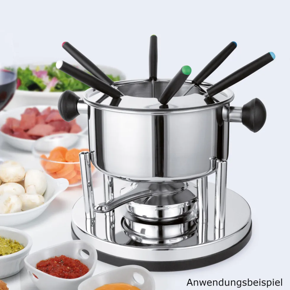 Fondue-Set 10-teilig aus Edelstahl für 6 Personen