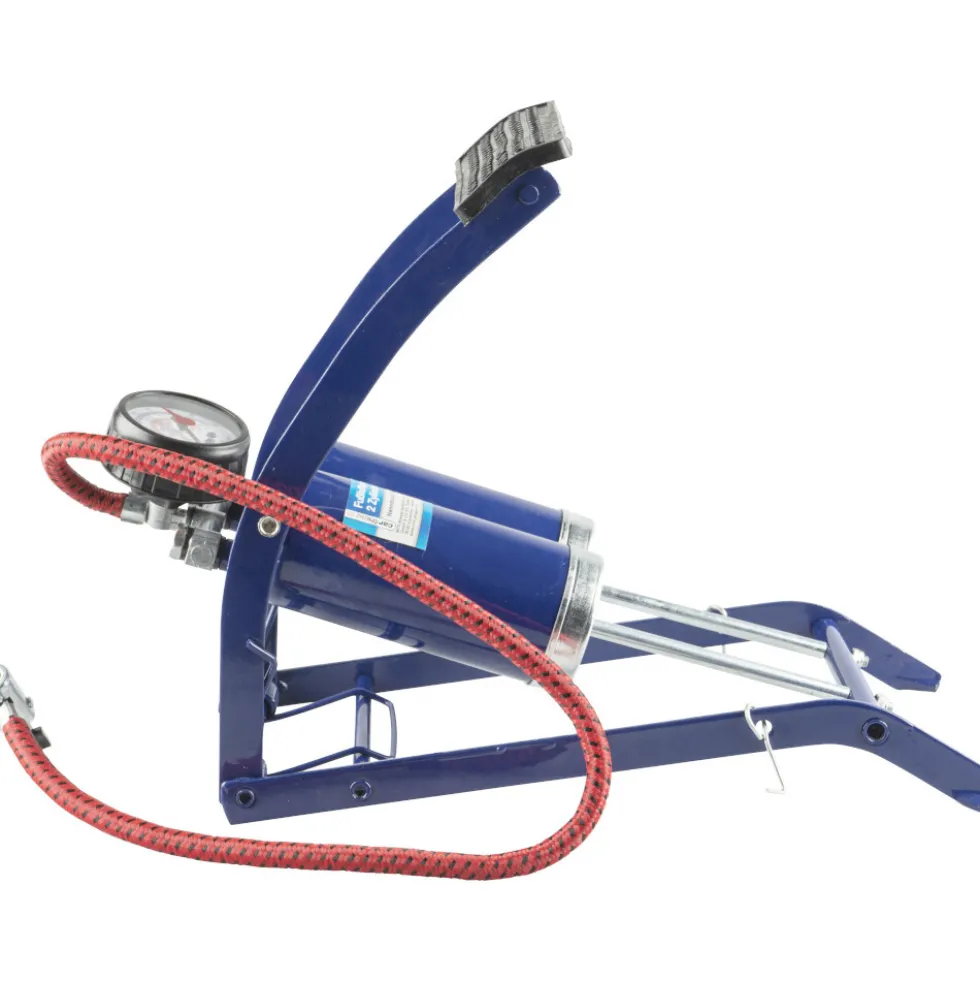 Fußluftpumpe 4 bar mit Doppelzylinder und Manometer