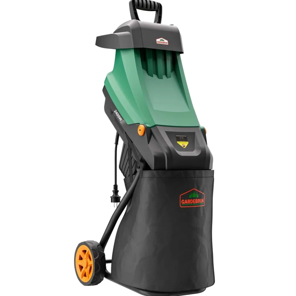 GARDEBRUK® Häcksler 2400 W mit zwei 50-Liter-Fangbeuteln